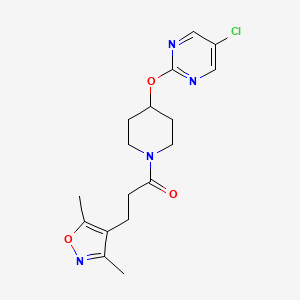 1-{4-[(5-Chloropyrimidin-2-yl)oxy]piperidin-1-yl}-3-(3,5-dimethyl-1,2-oxazol-4-yl)propan-1-one