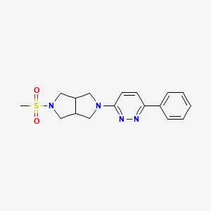 molecular formula C17H20N4O2S B15115428 3-{5-Methanesulfonyl-octahydropyrrolo[3,4-c]pyrrol-2-yl}-6-phenylpyridazine 