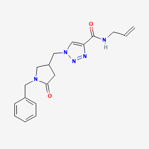 1-[(1-benzyl-5-oxopyrrolidin-3-yl)methyl]-N-(prop-2-en-1-yl)-1H-1,2,3-triazole-4-carboxamide