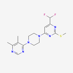 4-(Difluoromethyl)-6-[4-(5,6-dimethylpyrimidin-4-yl)piperazin-1-yl]-2-(methylsulfanyl)pyrimidine