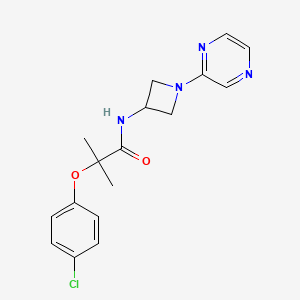 molecular formula C17H19ClN4O2 B15115460 2-(4-chlorophenoxy)-2-methyl-N-[1-(pyrazin-2-yl)azetidin-3-yl]propanamide 