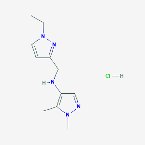 N-[(1-ethylpyrazol-3-yl)methyl]-1,5-dimethylpyrazol-4-amine;hydrochloride