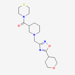 4-(1-{[5-(Oxan-4-yl)-1,2,4-oxadiazol-3-yl]methyl}piperidine-3-carbonyl)thiomorpholine