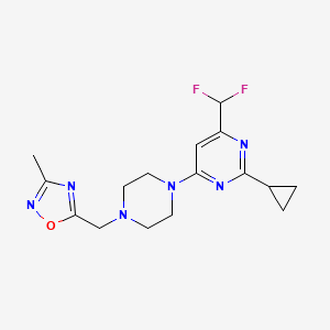 2-Cyclopropyl-4-(difluoromethyl)-6-{4-[(3-methyl-1,2,4-oxadiazol-5-yl)methyl]piperazin-1-yl}pyrimidine