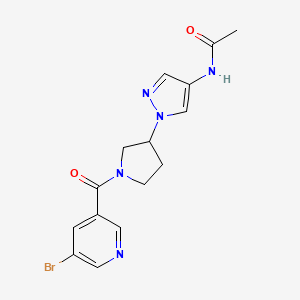 N-{1-[1-(5-bromopyridine-3-carbonyl)pyrrolidin-3-yl]-1H-pyrazol-4-yl}acetamide