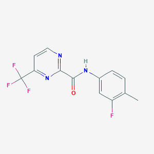 molecular formula C13H9F4N3O B15115479 N-(3-fluoro-4-methylphenyl)-4-(trifluoromethyl)pyrimidine-2-carboxamide 