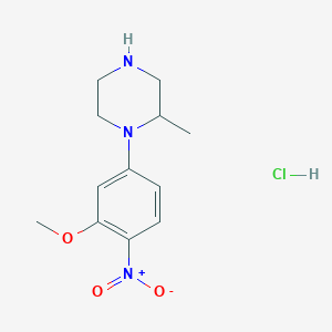 molecular formula C12H18ClN3O3 B1511549 1-(3-Methoxy-4-nitrophenyl)-2-methylpiperazine hydrochloride 
