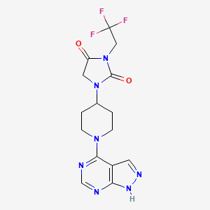 1-(1-{1H-pyrazolo[3,4-d]pyrimidin-4-yl}piperidin-4-yl)-3-(2,2,2-trifluoroethyl)imidazolidine-2,4-dione