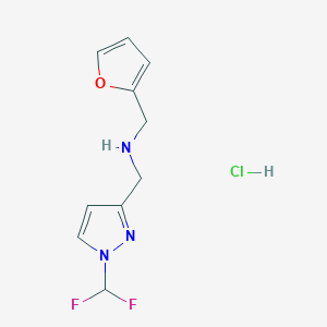 molecular formula C10H12ClF2N3O B15115515 1-[1-(difluoromethyl)-1H-pyrazol-3-yl]-N-(2-furylmethyl)methanamine 