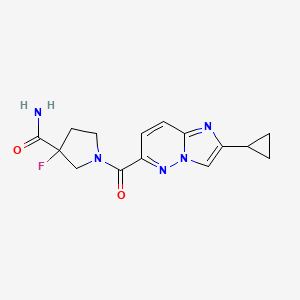 1-{2-Cyclopropylimidazo[1,2-b]pyridazine-6-carbonyl}-3-fluoropyrrolidine-3-carboxamide