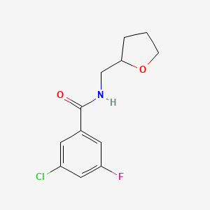 3-chloro-5-fluoro-N-[(oxolan-2-yl)methyl]benzamide