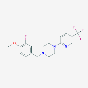 molecular formula C18H19F4N3O B15115552 1-[(3-Fluoro-4-methoxyphenyl)methyl]-4-[5-(trifluoromethyl)pyridin-2-yl]piperazine 