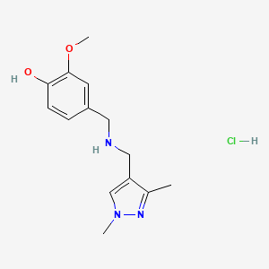 4-[[(1,3-Dimethylpyrazol-4-yl)methylamino]methyl]-2-methoxyphenol;hydrochloride