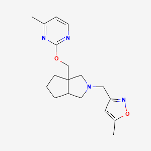 molecular formula C18H24N4O2 B15115566 4-Methyl-2-({2-[(5-methyl-1,2-oxazol-3-yl)methyl]-octahydrocyclopenta[c]pyrrol-3a-yl}methoxy)pyrimidine 