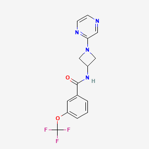 molecular formula C15H13F3N4O2 B15115575 N-[1-(pyrazin-2-yl)azetidin-3-yl]-3-(trifluoromethoxy)benzamide 