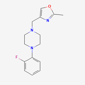 molecular formula C15H18FN3O B15115582 1-(2-Fluorophenyl)-4-[(2-methyl-1,3-oxazol-4-yl)methyl]piperazine 