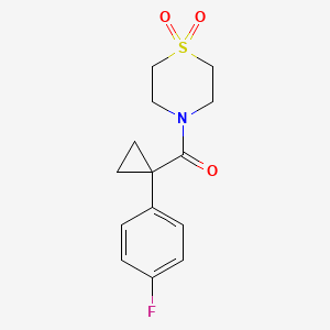 4-[1-(4-Fluorophenyl)cyclopropanecarbonyl]-1lambda6-thiomorpholine-1,1-dione