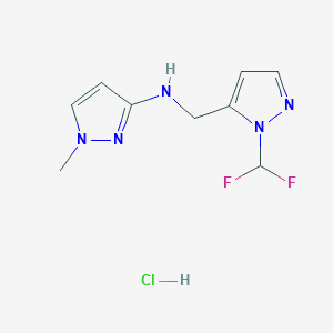 N-[[2-(difluoromethyl)pyrazol-3-yl]methyl]-1-methylpyrazol-3-amine;hydrochloride