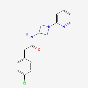 molecular formula C16H16ClN3O B15115634 2-(4-chlorophenyl)-N-[1-(pyridin-2-yl)azetidin-3-yl]acetamide 