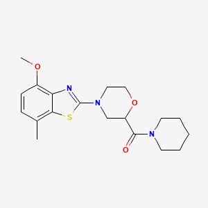 molecular formula C19H25N3O3S B15115636 4-Methoxy-7-methyl-2-[2-(piperidine-1-carbonyl)morpholin-4-yl]-1,3-benzothiazole 