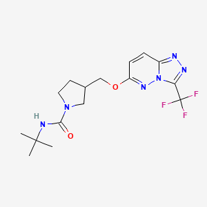 molecular formula C16H21F3N6O2 B15115643 N-tert-butyl-3-({[3-(trifluoromethyl)-[1,2,4]triazolo[4,3-b]pyridazin-6-yl]oxy}methyl)pyrrolidine-1-carboxamide 