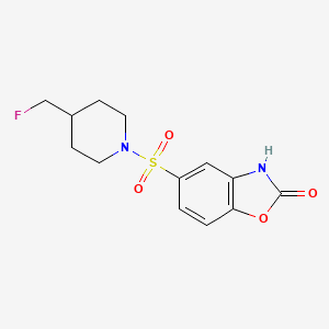 molecular formula C13H15FN2O4S B15115649 5-{[4-(Fluoromethyl)piperidin-1-yl]sulfonyl}-2,3-dihydro-1,3-benzoxazol-2-one 