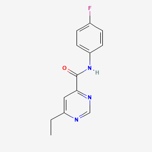 molecular formula C13H12FN3O B15115650 6-ethyl-N-(4-fluorophenyl)pyrimidine-4-carboxamide 