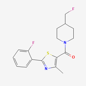 4-(Fluoromethyl)-1-[2-(2-fluorophenyl)-4-methyl-1,3-thiazole-5-carbonyl]piperidine