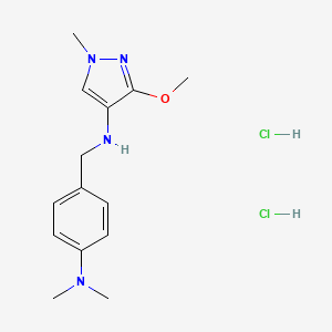 molecular formula C14H22Cl2N4O B15115666 N-[[4-(dimethylamino)phenyl]methyl]-3-methoxy-1-methylpyrazol-4-amine;dihydrochloride 