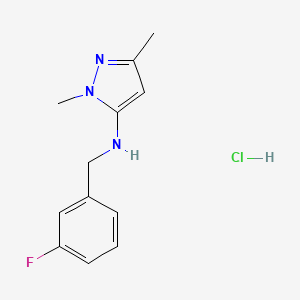 N-[(3-fluorophenyl)methyl]-2,5-dimethylpyrazol-3-amine;hydrochloride