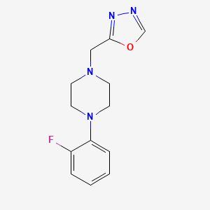 molecular formula C13H15FN4O B15115736 1-(2-Fluorophenyl)-4-[(1,3,4-oxadiazol-2-yl)methyl]piperazine 