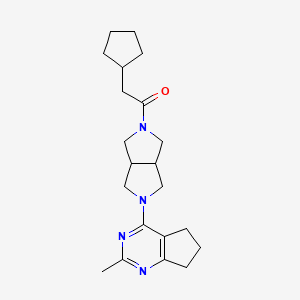 molecular formula C21H30N4O B15115738 2-cyclopentyl-1-(5-{2-methyl-5H,6H,7H-cyclopenta[d]pyrimidin-4-yl}-octahydropyrrolo[3,4-c]pyrrol-2-yl)ethan-1-one 