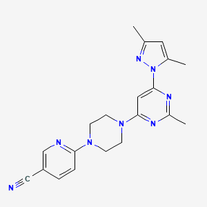 6-{4-[6-(3,5-dimethyl-1H-pyrazol-1-yl)-2-methylpyrimidin-4-yl]piperazin-1-yl}pyridine-3-carbonitrile