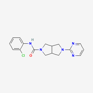 molecular formula C17H18ClN5O B15115780 N-(2-chlorophenyl)-5-(pyrimidin-2-yl)-octahydropyrrolo[3,4-c]pyrrole-2-carboxamide 