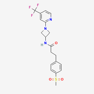 molecular formula C19H20F3N3O3S B15115793 3-(4-methanesulfonylphenyl)-N-{1-[4-(trifluoromethyl)pyridin-2-yl]azetidin-3-yl}propanamide 