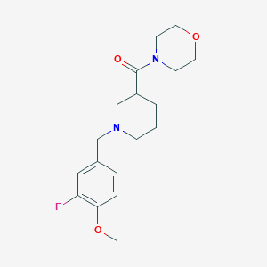 molecular formula C18H25FN2O3 B15115878 4-{1-[(3-Fluoro-4-methoxyphenyl)methyl]piperidine-3-carbonyl}morpholine 