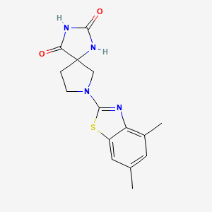 molecular formula C15H16N4O2S B15115883 7-(4,6-Dimethyl-1,3-benzothiazol-2-yl)-1,3,7-triazaspiro[4.4]nonane-2,4-dione 