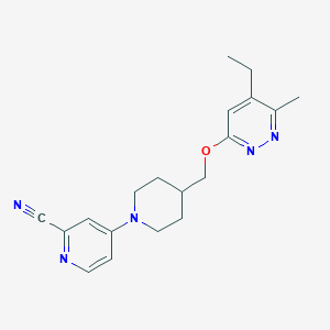 molecular formula C19H23N5O B15115888 4-(4-{[(5-Ethyl-6-methylpyridazin-3-yl)oxy]methyl}piperidin-1-yl)pyridine-2-carbonitrile 