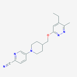 molecular formula C19H23N5O B15115890 5-(4-{[(5-Ethyl-6-methylpyridazin-3-yl)oxy]methyl}piperidin-1-yl)pyridine-2-carbonitrile 