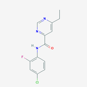 molecular formula C13H11ClFN3O B15115918 N-(4-chloro-2-fluorophenyl)-6-ethylpyrimidine-4-carboxamide 