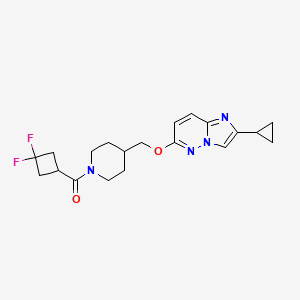 molecular formula C20H24F2N4O2 B15115937 4-[({2-Cyclopropylimidazo[1,2-b]pyridazin-6-yl}oxy)methyl]-1-(3,3-difluorocyclobutanecarbonyl)piperidine 