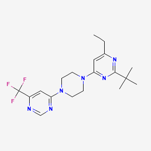 molecular formula C19H25F3N6 B15115956 2-Tert-butyl-4-ethyl-6-{4-[6-(trifluoromethyl)pyrimidin-4-yl]piperazin-1-yl}pyrimidine 