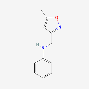 molecular formula C11H12N2O B15116006 N-[(5-methyl-1,2-oxazol-3-yl)methyl]aniline 