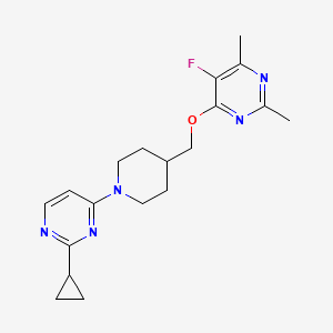 2-Cyclopropyl-4-(4-{[(5-fluoro-2,6-dimethylpyrimidin-4-yl)oxy]methyl}piperidin-1-yl)pyrimidine