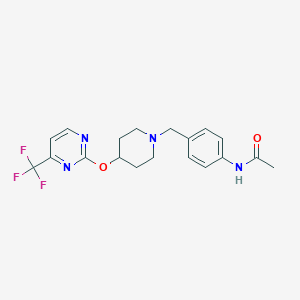 N-{4-[(4-{[4-(trifluoromethyl)pyrimidin-2-yl]oxy}piperidin-1-yl)methyl]phenyl}acetamide