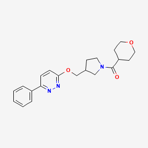 3-{[1-(Oxane-4-carbonyl)pyrrolidin-3-yl]methoxy}-6-phenylpyridazine