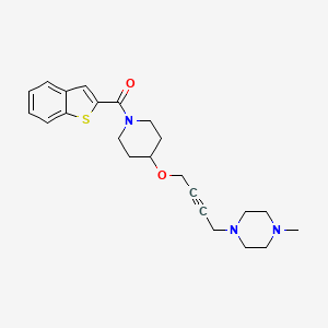 molecular formula C23H29N3O2S B15116071 1-(4-{[1-(1-Benzothiophene-2-carbonyl)piperidin-4-yl]oxy}but-2-yn-1-yl)-4-methylpiperazine 