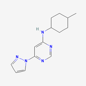 molecular formula C14H19N5 B15116072 6-(1H-pyrazol-1-yl)-N-[(1r,4r)-4-methylcyclohexyl]pyrimidin-4-amine 