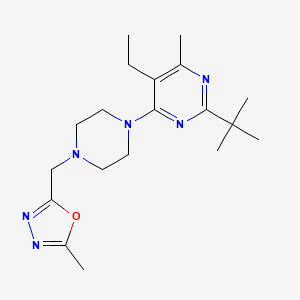 2-Tert-butyl-5-ethyl-4-methyl-6-{4-[(5-methyl-1,3,4-oxadiazol-2-yl)methyl]piperazin-1-yl}pyrimidine