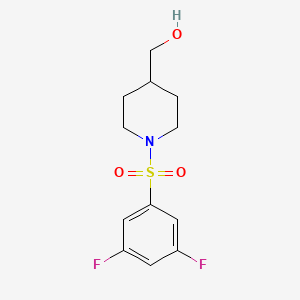 molecular formula C12H15F2NO3S B15116086 [1-(3,5-Difluorobenzenesulfonyl)piperidin-4-yl]methanol 